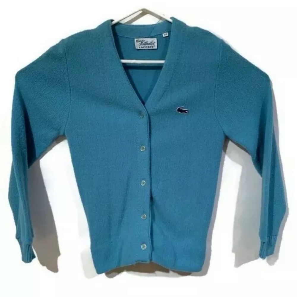 Vintage Lacoste Cardigan Sweater Light Blue